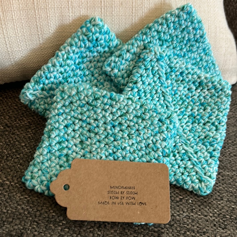 NWT 4 Coasters Made in USA with 100% recycled cotton! Perfect to use as trivet!